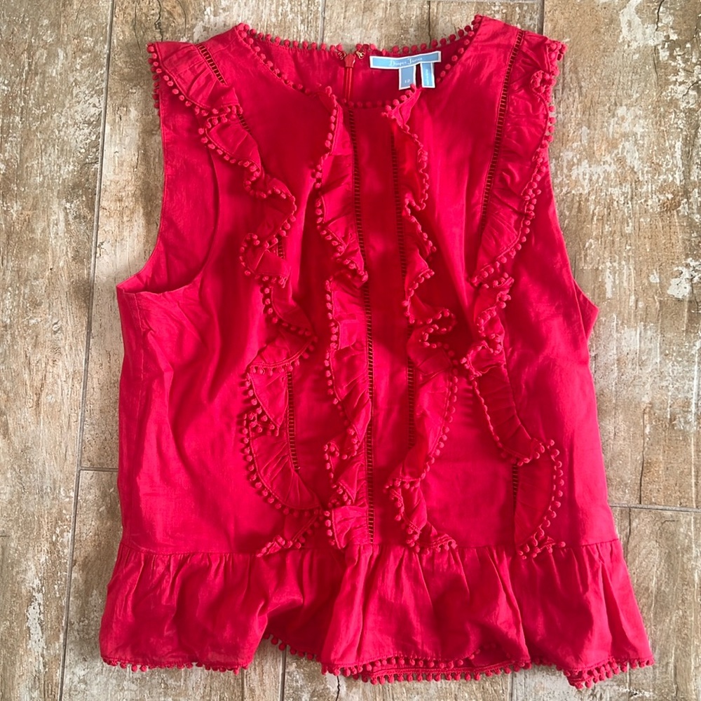 Draper James blouse size 12 Rosie ruffle